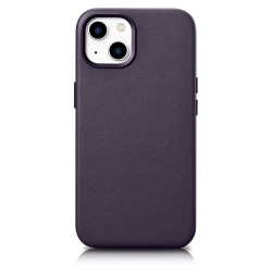 ICARER Pokrowiec etui z naturalnej skóry do iPhone 14 Plus MagSafe Case
