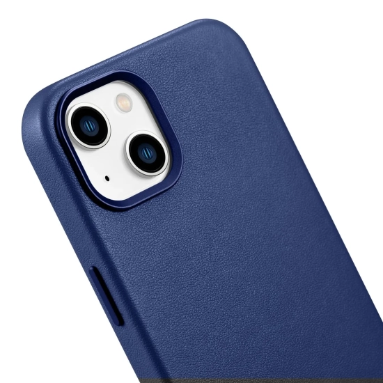 ICARER Pokrowiec etui z naturalnej skóry do iPhone 14 Plus MagSafe Case
