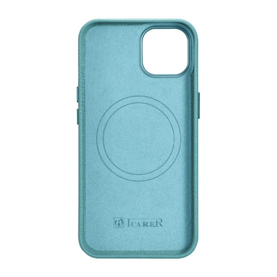 ICARER Skórzane etui iPhone 14 Plus magnetyczne z MagSafe Litchi Premium