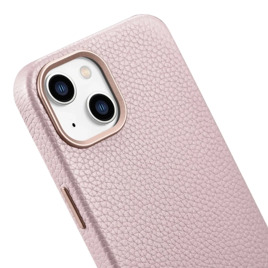 ICARER Skórzane etui iPhone 14 Plus magnetyczne z MagSafe Litchi Premium