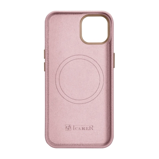 ICARER Skórzane etui iPhone 14 Plus magnetyczne z MagSafe Litchi Premium