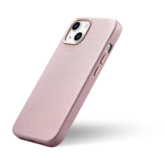 ICARER Skórzane etui iPhone 14 Plus magnetyczne z MagSafe Litchi Premium