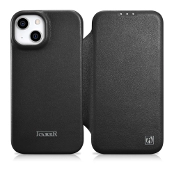 ICARER Skórzane etui iPhone 14 Plus z klapką magnetyczne MagSafe CE