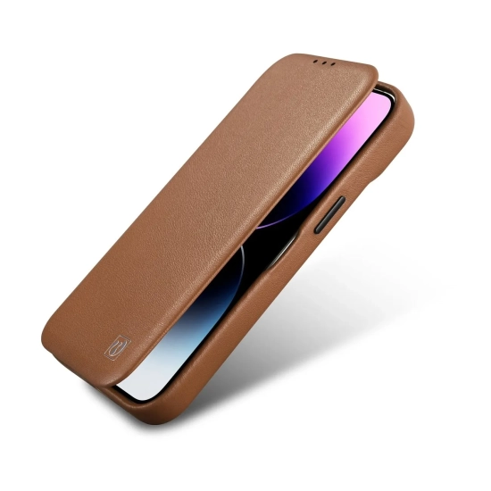 ICARER Skórzane etui iPhone 14 Plus z klapką magnetyczne MagSafe CE