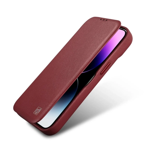 ICARER Skórzane etui iPhone 14 Plus z klapką magnetyczne MagSafe CE