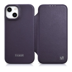 ICARER Skórzane etui iPhone 14 Plus z klapką magnetyczne MagSafe CE