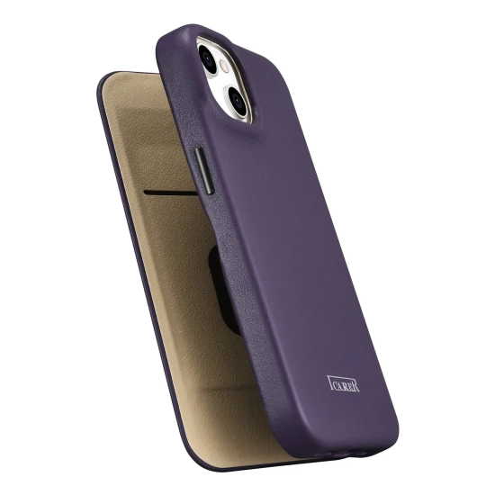 ICARER Skórzane etui iPhone 14 Plus z klapką magnetyczne MagSafe CE