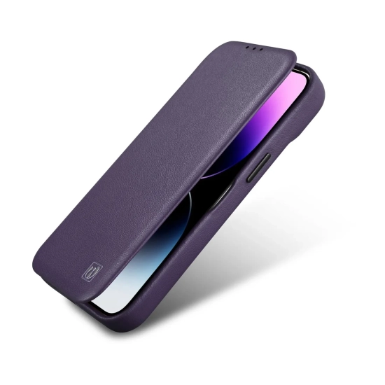 ICARER Skórzane etui iPhone 14 Plus z klapką magnetyczne MagSafe CE