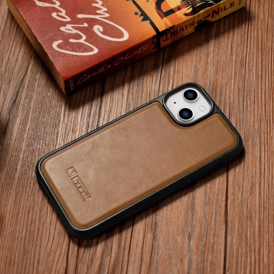 ICARER Etui pokryte naturalną skórą do iPhone 14 Plus Leather Oil Wax