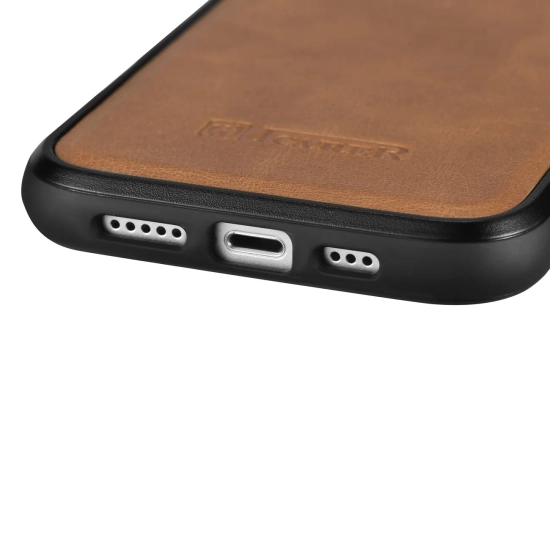 ICARER Etui pokryte naturalną skórą do iPhone 14 Plus Leather Oil Wax