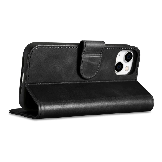 ICARER 2w1 etui skórzany pokrowiec z klapką iPhone 14 Plus Anti-RFID Oil