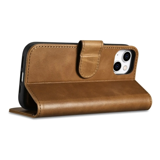 ICARER 2w1 etui skórzany pokrowiec z klapką iPhone 14 Plus Anti-RFID Oil
