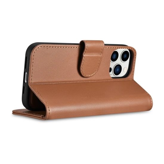 ICARER 2w1 etui skórzany pokrowiec z klapką iPhone 14 Pro Anti-RFID Wallet