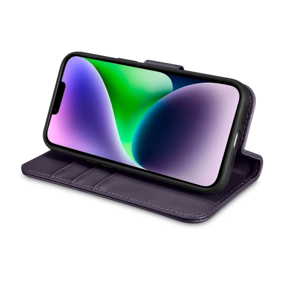 ICARER 2w1 etui skórzany pokrowiec z klapką iPhone 14 Plus Anti-RFID