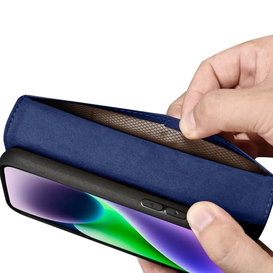 ICARER 2w1 etui skórzany pokrowiec z klapką iPhone 14 Plus Anti-RFID