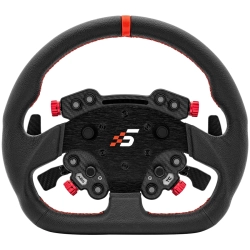 SIMAGIC GTPRO-D(K) Leather – czarna kierownica GT z piastą GT Pro Hub(K) i skórzaną obręczą D-shape.