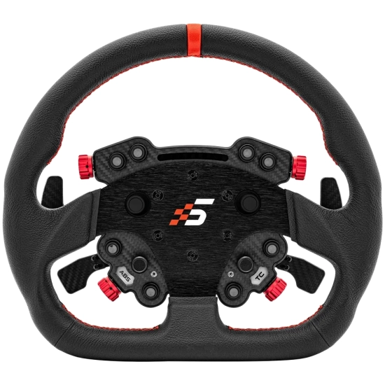 SIMAGIC GTPRO-D(K) Leather – czarna kierownica GT z piastą GT Pro Hub(K) i skórzaną obręczą D-shape.
