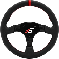 SIMAGIC P-330R(K) Leather 330 mm – czarna okrągła skórzana obręcz kierownicy bez huba.