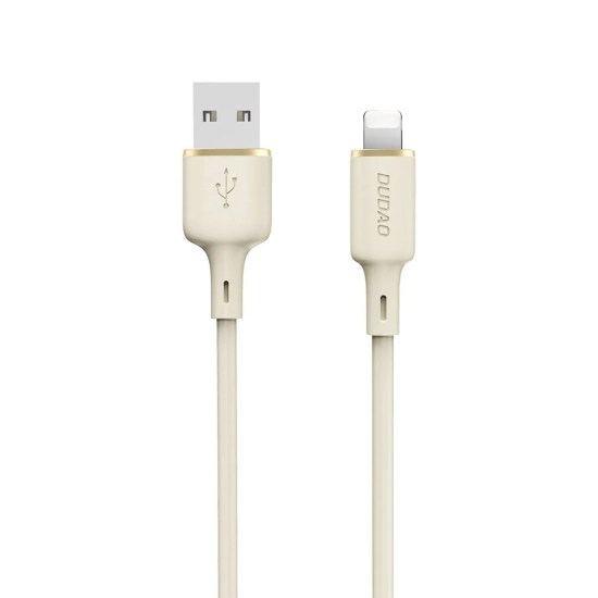 DUDAO Kabel przewód do iPhone wzmacniany SR USB-A - Lightning 5A 1m beżowy