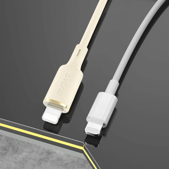 DUDAO Kabel przewód do iPhone wzmacniany SR USB-A - Lightning 5A 1m beżowy