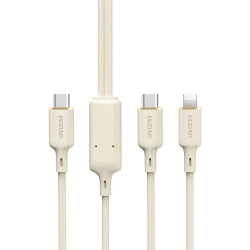 DUDAO 2w1 Kabel przewód wzmacniany SR USB-C - USB-C / Lightning 100W 1.2m