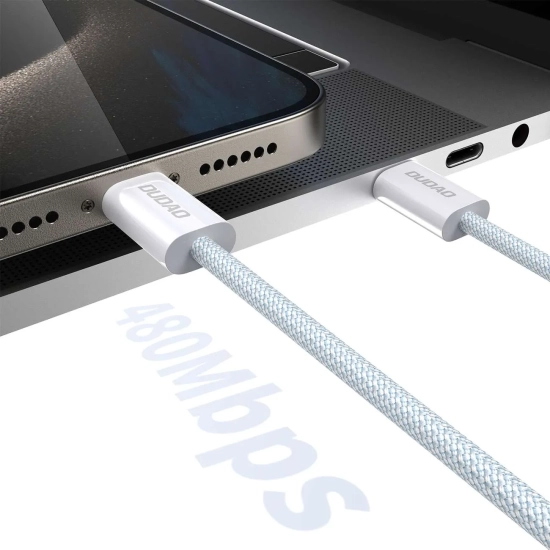 DUDAO Wytrzymały przewód kabel UCB-C PD 60W w oplocie z włókna węglowego