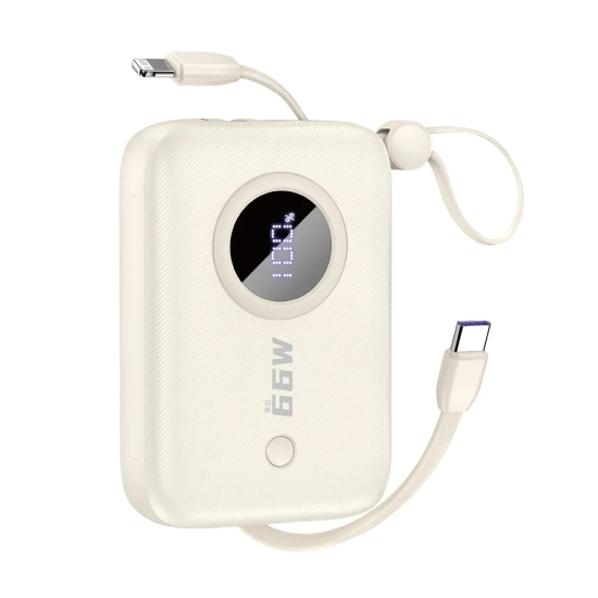 Powerbank Dudao K14 10000mAh USB-C Lightning beżowy