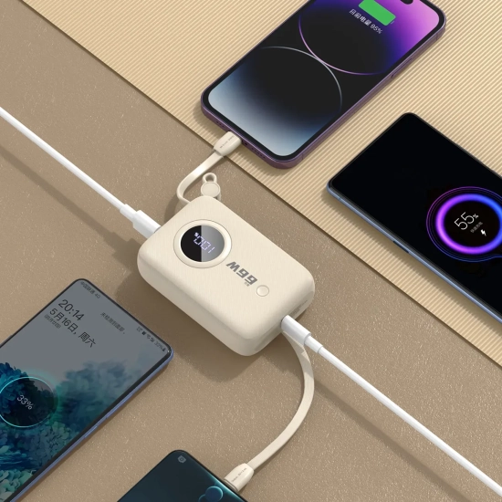 Powerbank Dudao K14 10000mAh USB-C Lightning beżowy