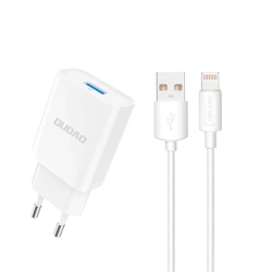 DUDAO Ładowarka sieciowa USB-A 2.1A 10W z kablem do iPhone USB-A