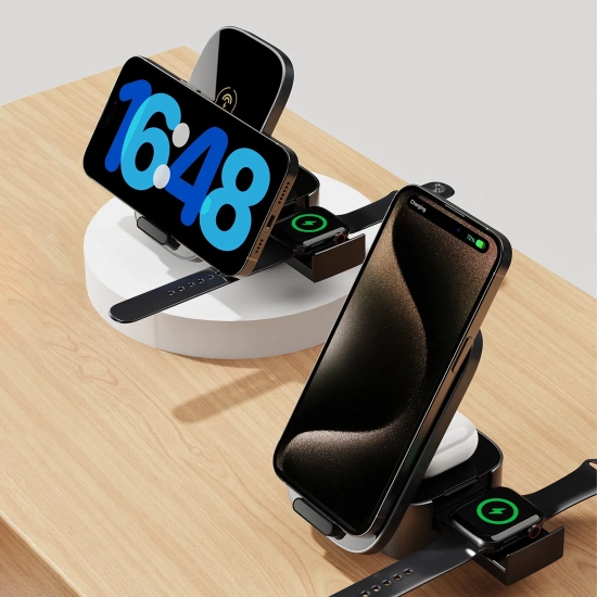 DUDAO 3w1 Ładowarka A11Pro+ indukcyjna 15W do telefonu smartwatcha