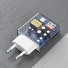 DUDAO Ładowarka sieciowa GaN 30W USB-A - USB-C z kablem USB-C - biała