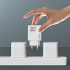 DUDAO Ładowarka sieciowa GaN 30W USB-A - USB-C z kablem USB-C - biała