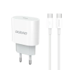 DUDAO Mała ładowarka sieciowa A14EUC PD 20W USB-C + kabel USB-C - biała