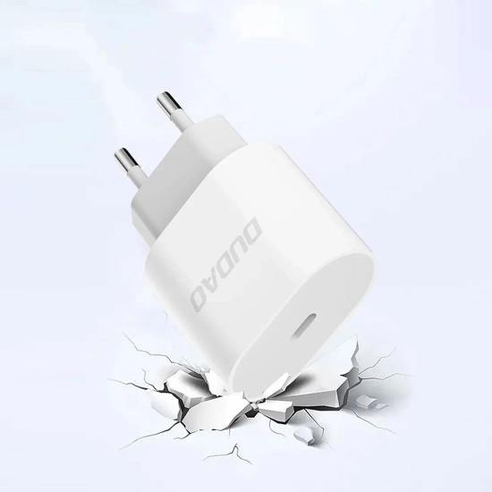 DUDAO Mała ładowarka sieciowa A14EUC PD 20W USB-C + kabel USB-C - biała