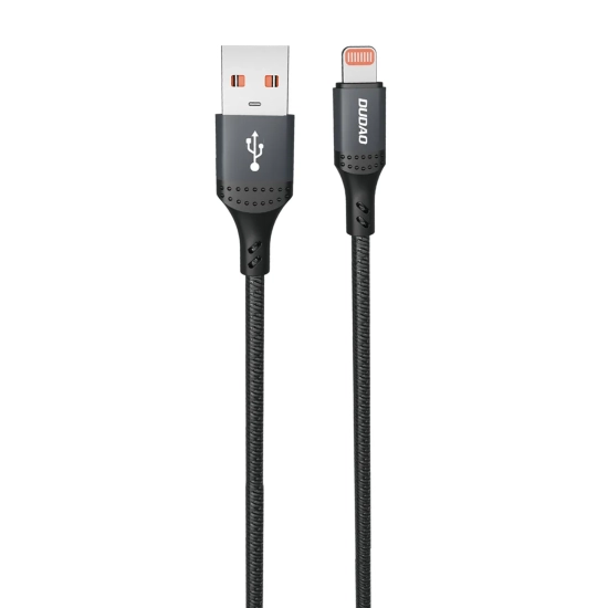 DUDAO Kabel przewód USB-A - iPhone Lightning w oplocie 3A 30W 1.2m - czarny