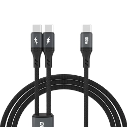 DUDAO 2w1 Kabel przewód L3F do ładowania 2 telefonów USB-C - 2x USB-C 100W