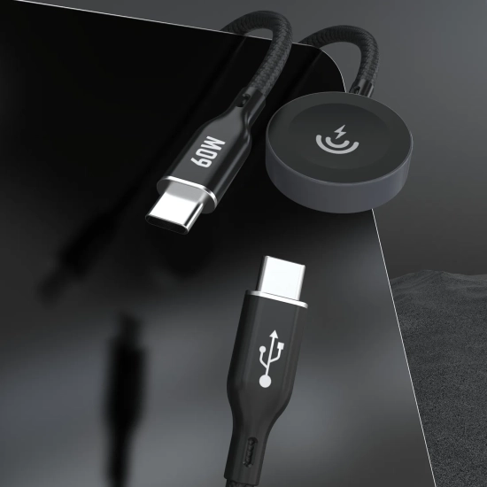 DUDAO 2w1 Kabel przewód z ładowarką do Apple Watch + wtyczka USB-C PD 60W