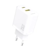 DUDAO Szybka ładowarka sieciowa 25W USB-A USB-C - biała