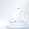 DUDAO Szybka ładowarka sieciowa 25W USB-A USB-C - biała