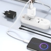 DUDAO Szybka ładowarka sieciowa 25W USB-A USB-C - biała