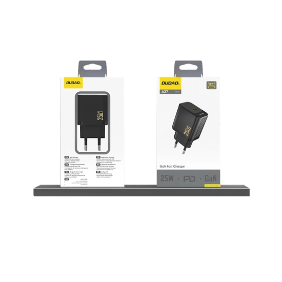 DUDAO Ładowarka sieciowa 25W GaN USB-C - czarna
