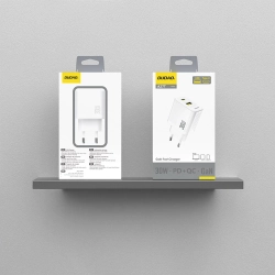 DUDAO Ładowarka sieciowa USB-A USB-C GaN PD 30W - biała