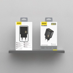 DUDAO Ładowarka sieciowa USB-A USB-C GaN PD 30W - czarna
