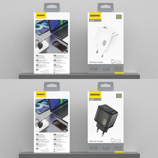 DUDAO Ładowarka sieciowa A28 GaN USB-C 45W - czarna