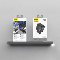 DUDAO Ładowarka sieciowa 2xUSB-C GaN PD 45W - czarna