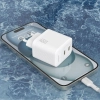 DUDAO Ładowarka sieciowa 2xUSB-C z kablem USB-C GaN PD 45W - biała