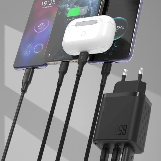 DUDAO Ładowarka sieciowa A29 GaN USB-C USB-A 65W - czarna