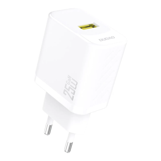 DUDAO Ładowarka sieciowa GaN 25W USB-A - biała