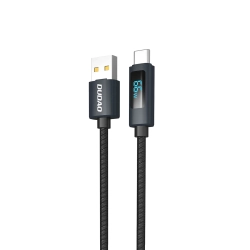 DUDAO Kabel przewód L7T USB-A - USB-C 66W z wyświetlaczem LED 1m - czarny