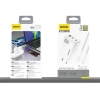 DUDAO Ładowarka sieciowa GaN z kablem USB-C 1m 65W -biała